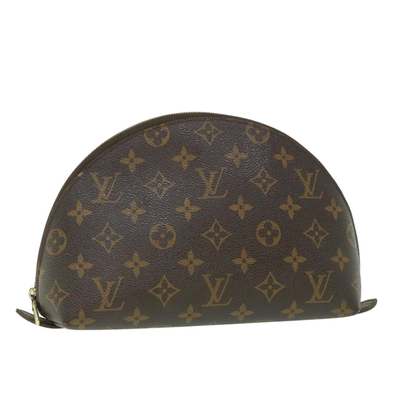 LOUIS VUITTON Monogram Trousse Demi Ronde Cosmetic Pouch M47520 LV Auth yk8915 - Picture 1 of 16